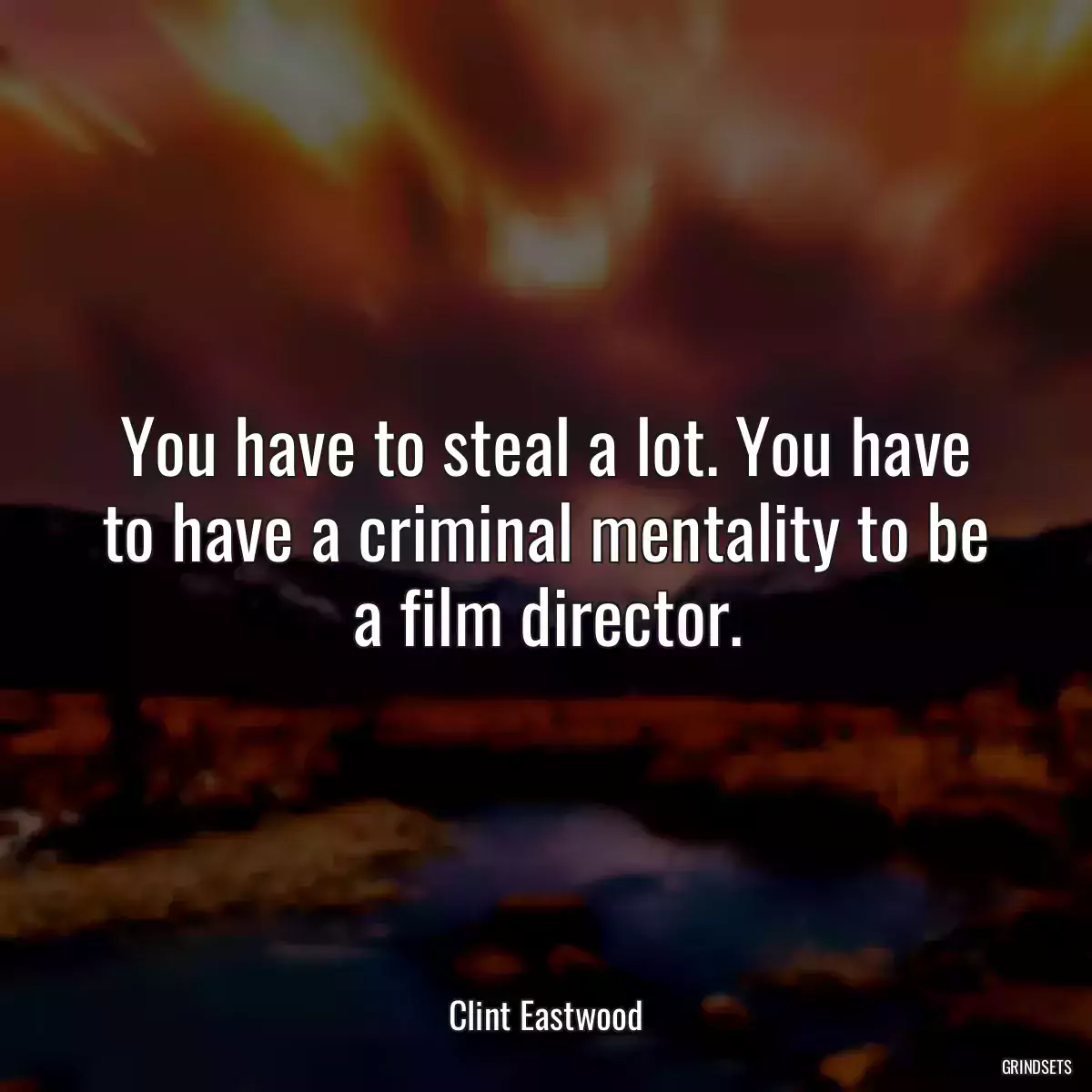 You have to steal a lot. You have to have a criminal mentality to be a film director.