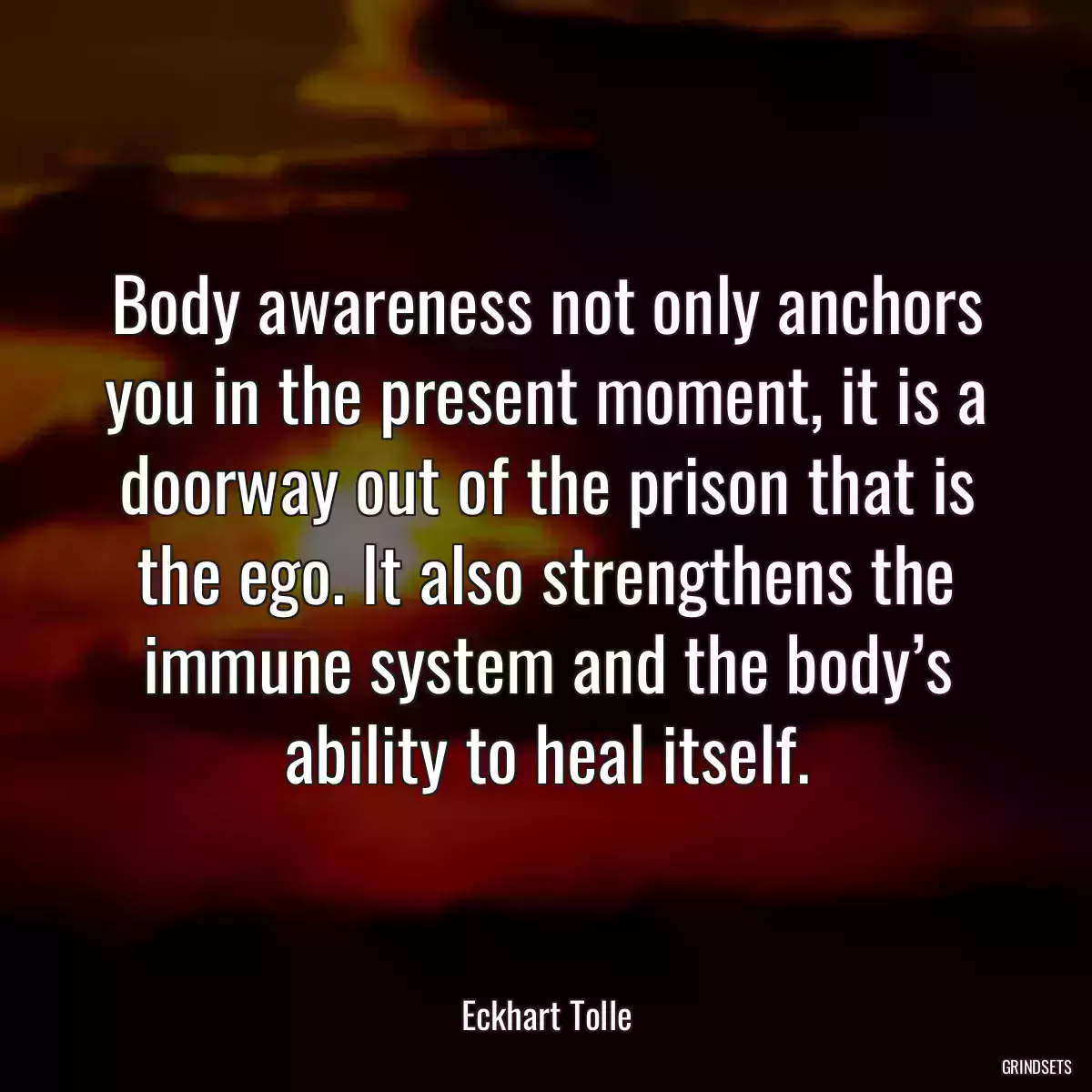 Body awareness not only anchors you in the present moment, it is a doorway out of the prison that is the ego. It also strengthens the immune system and the body’s ability to heal itself.