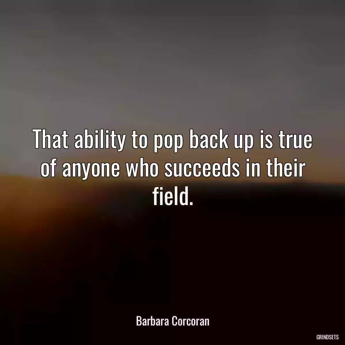 That ability to pop back up is true of anyone who succeeds in their field.