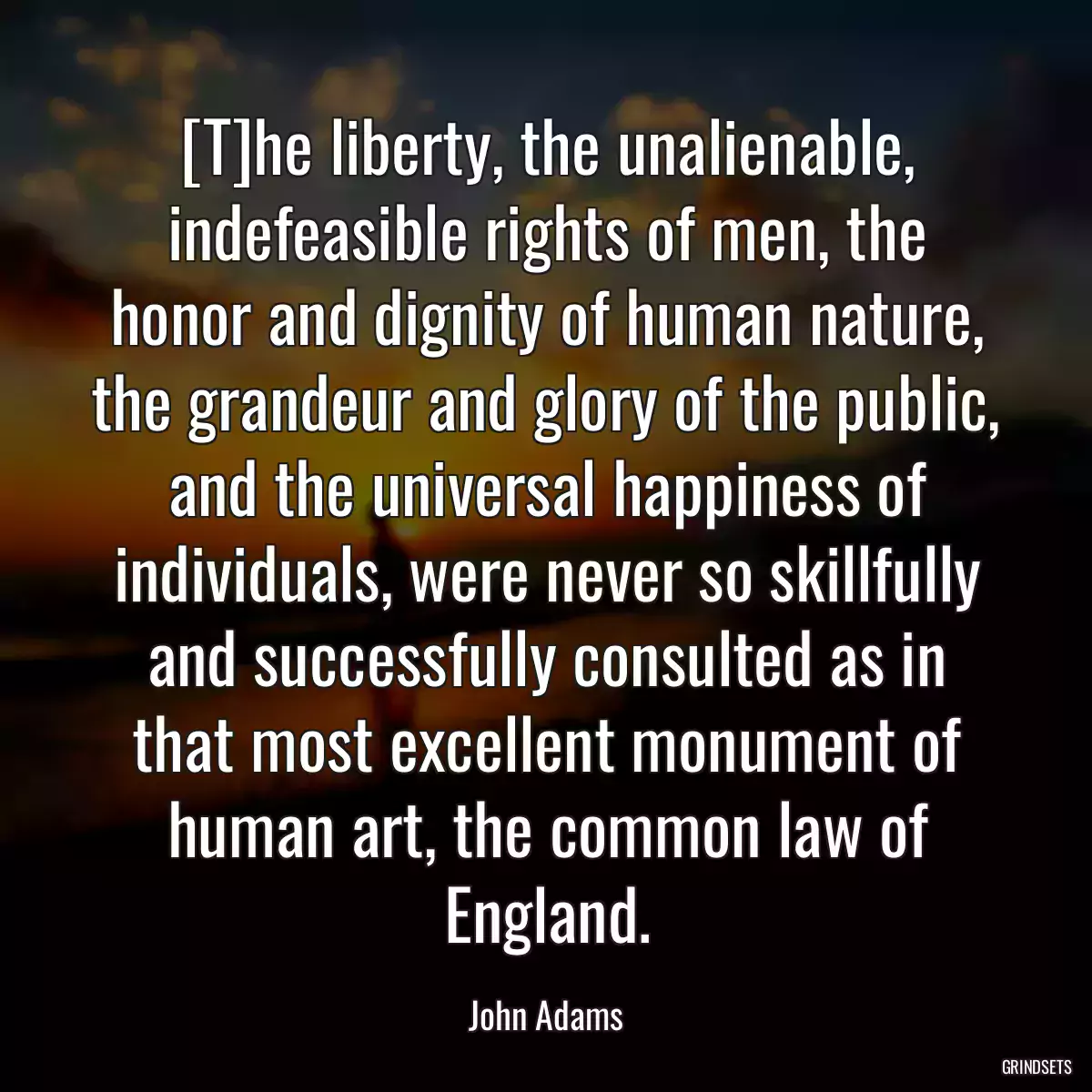 [T]he liberty, the unalienable, indefeasible rights of men, the honor and dignity of human nature, the grandeur and glory of the public, and the universal happiness of individuals, were never so skillfully and successfully consulted as in that most excellent monument of human art, the common law of England.