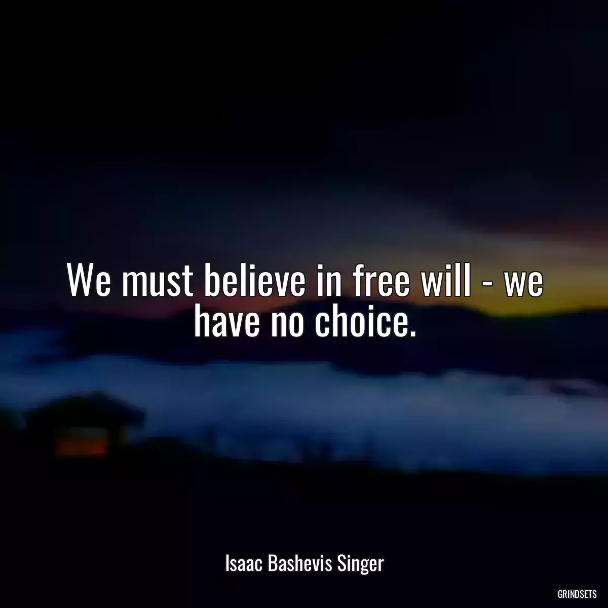 We must believe in free will - we have no choice.