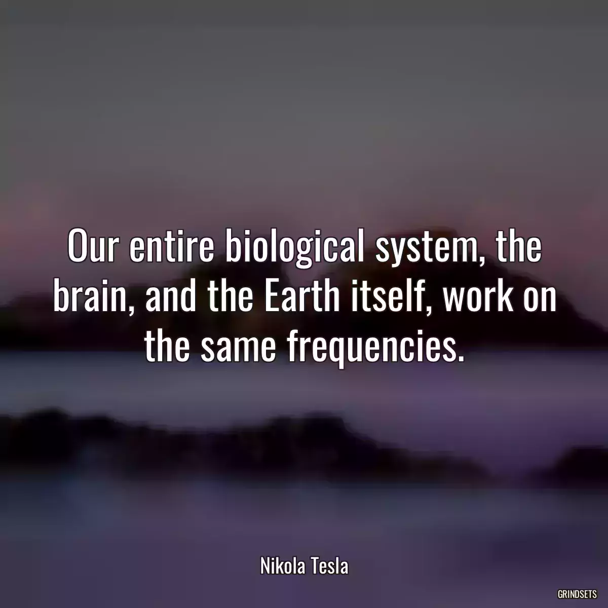 Our entire biological system, the brain, and the Earth itself, work on the same frequencies.