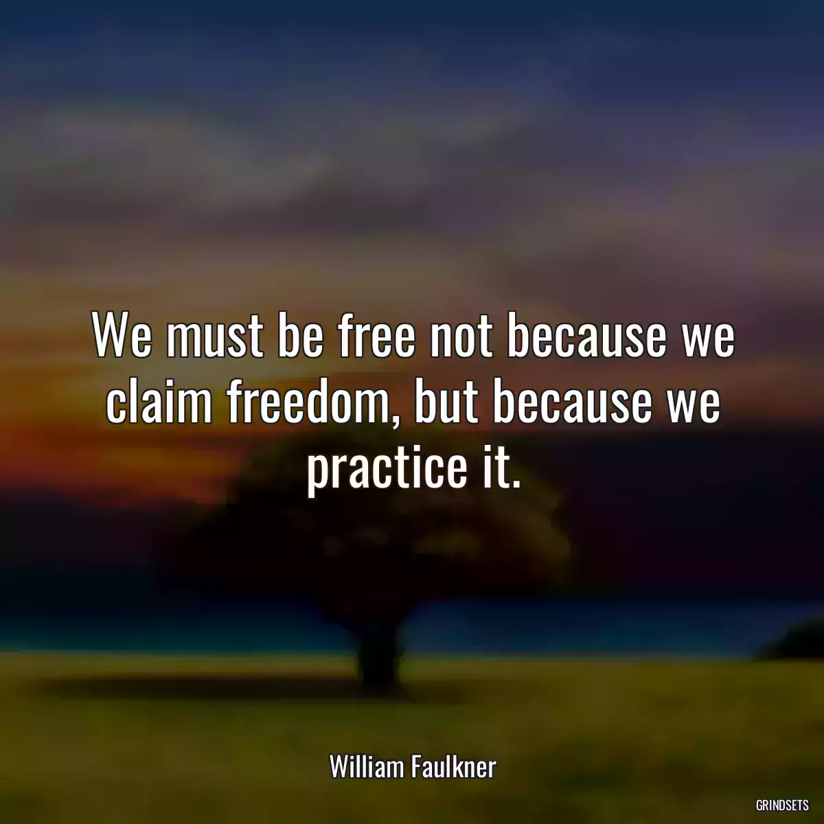We must be free not because we claim freedom, but because we practice it.