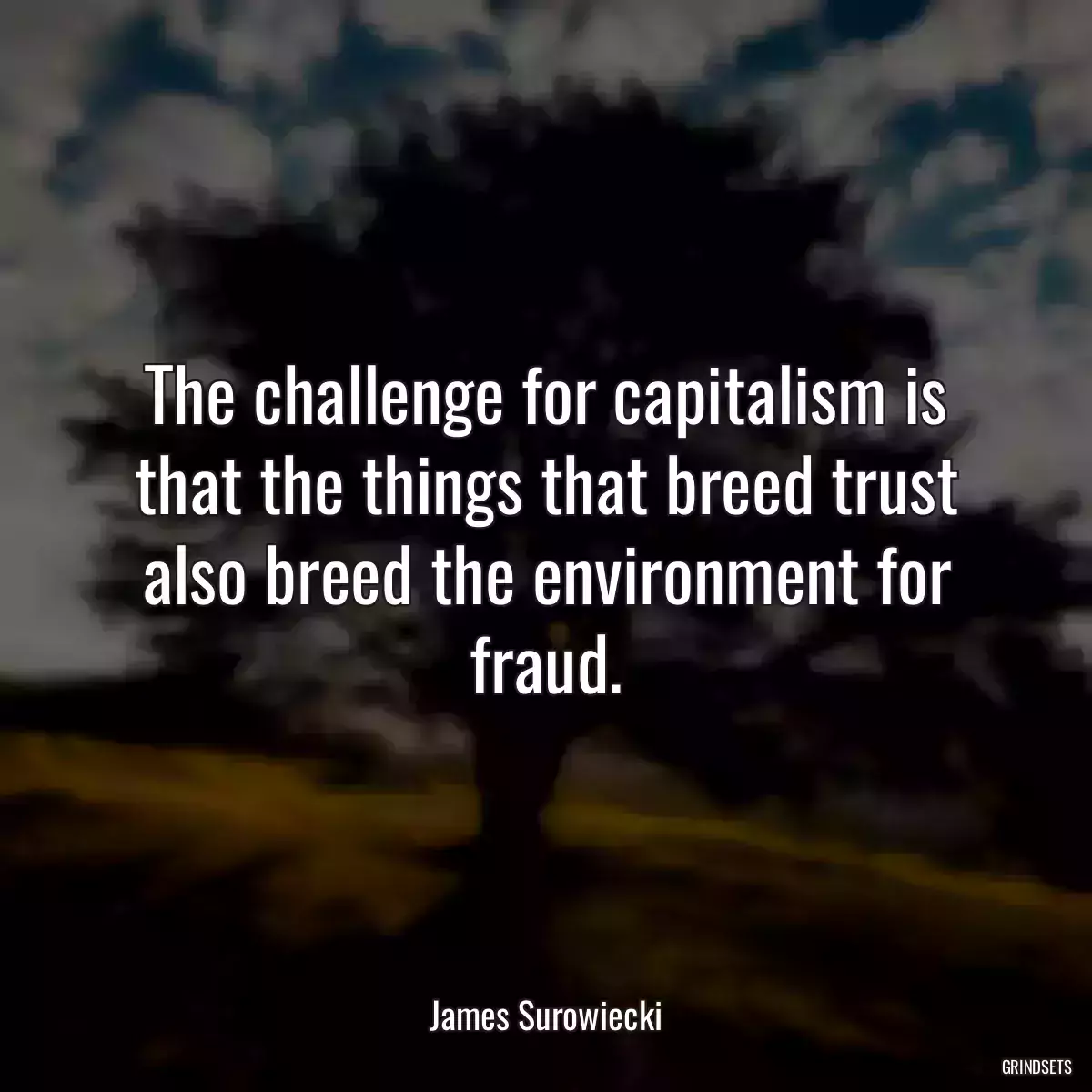 The challenge for capitalism is that the things that breed trust also breed the environment for fraud.