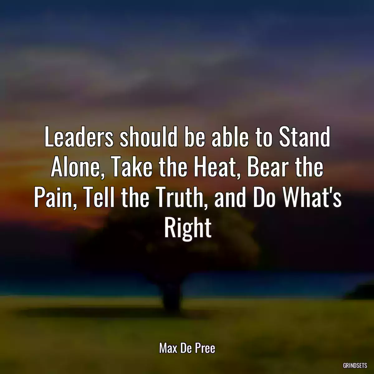 Leaders should be able to Stand Alone, Take the Heat, Bear the Pain, Tell the Truth, and Do What\'s Right