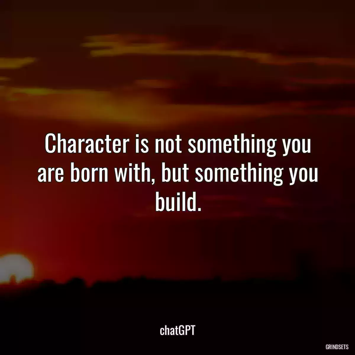 Character is not something you are born with, but something you build.