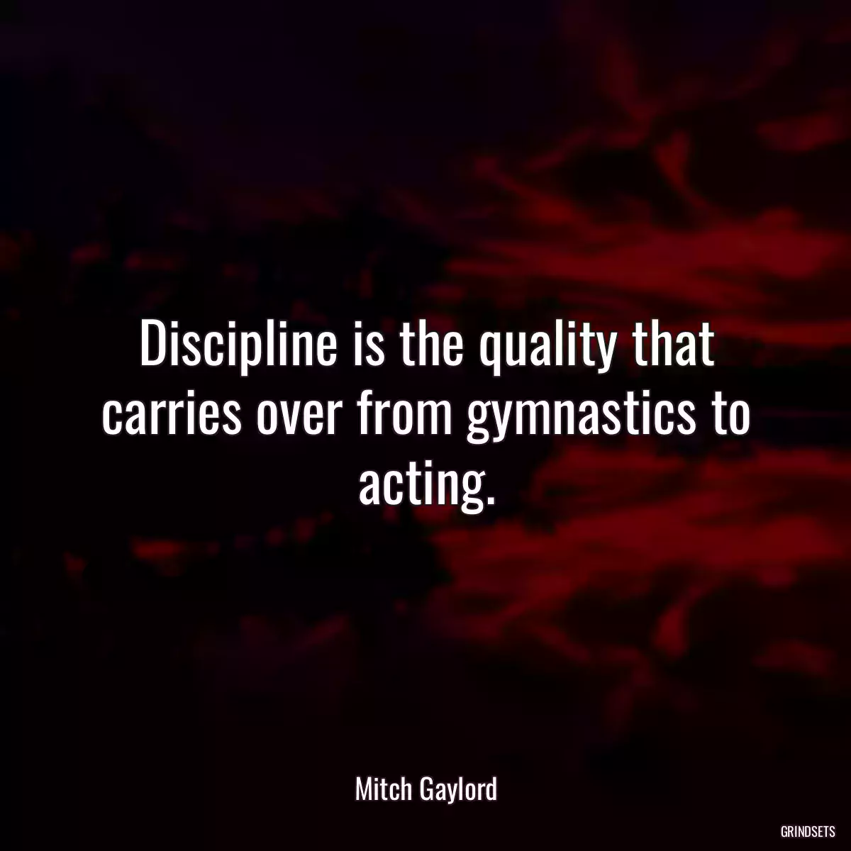 Discipline is the quality that carries over from gymnastics to acting.