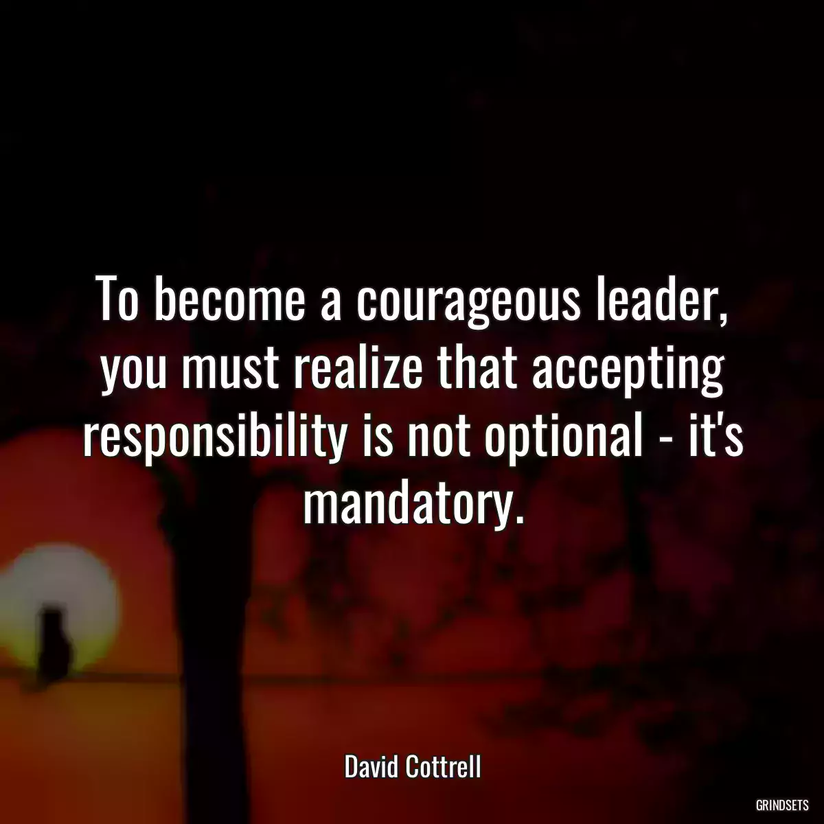 To become a courageous leader, you must realize that accepting responsibility is not optional - it\'s mandatory.