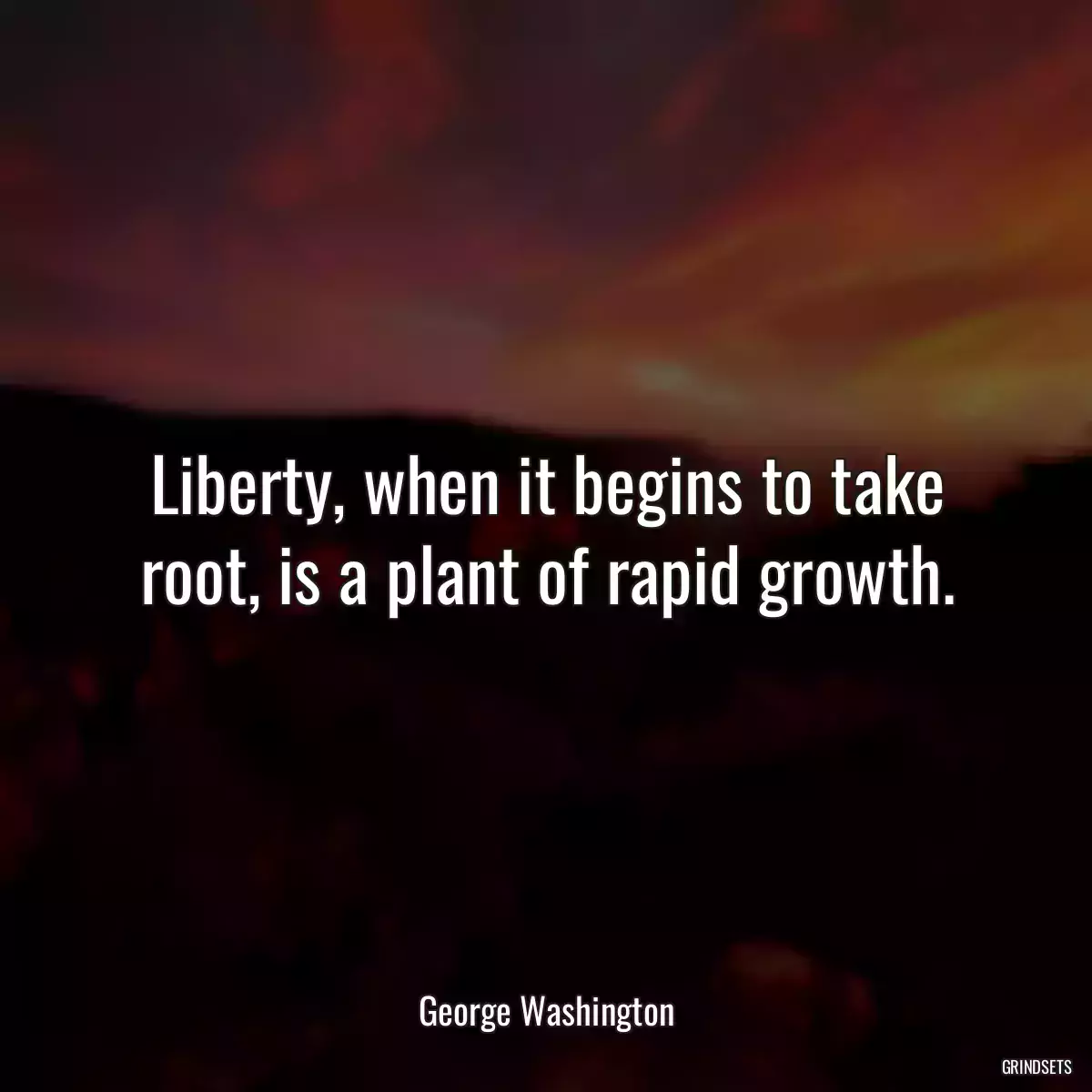 Liberty, when it begins to take root, is a plant of rapid growth.