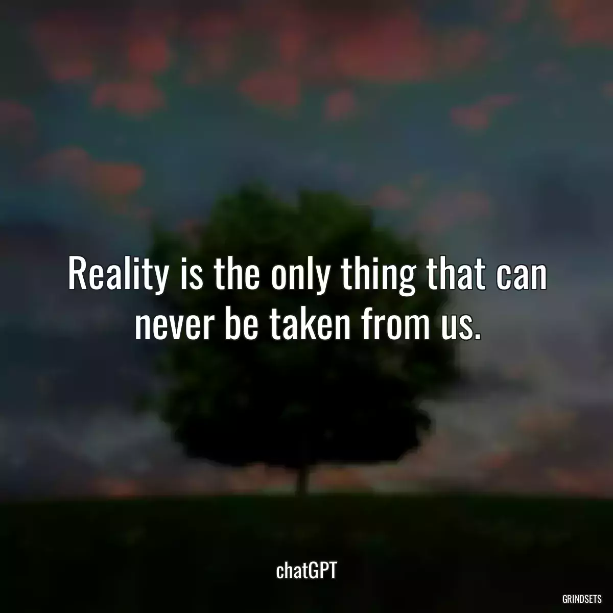 Reality is the only thing that can never be taken from us.