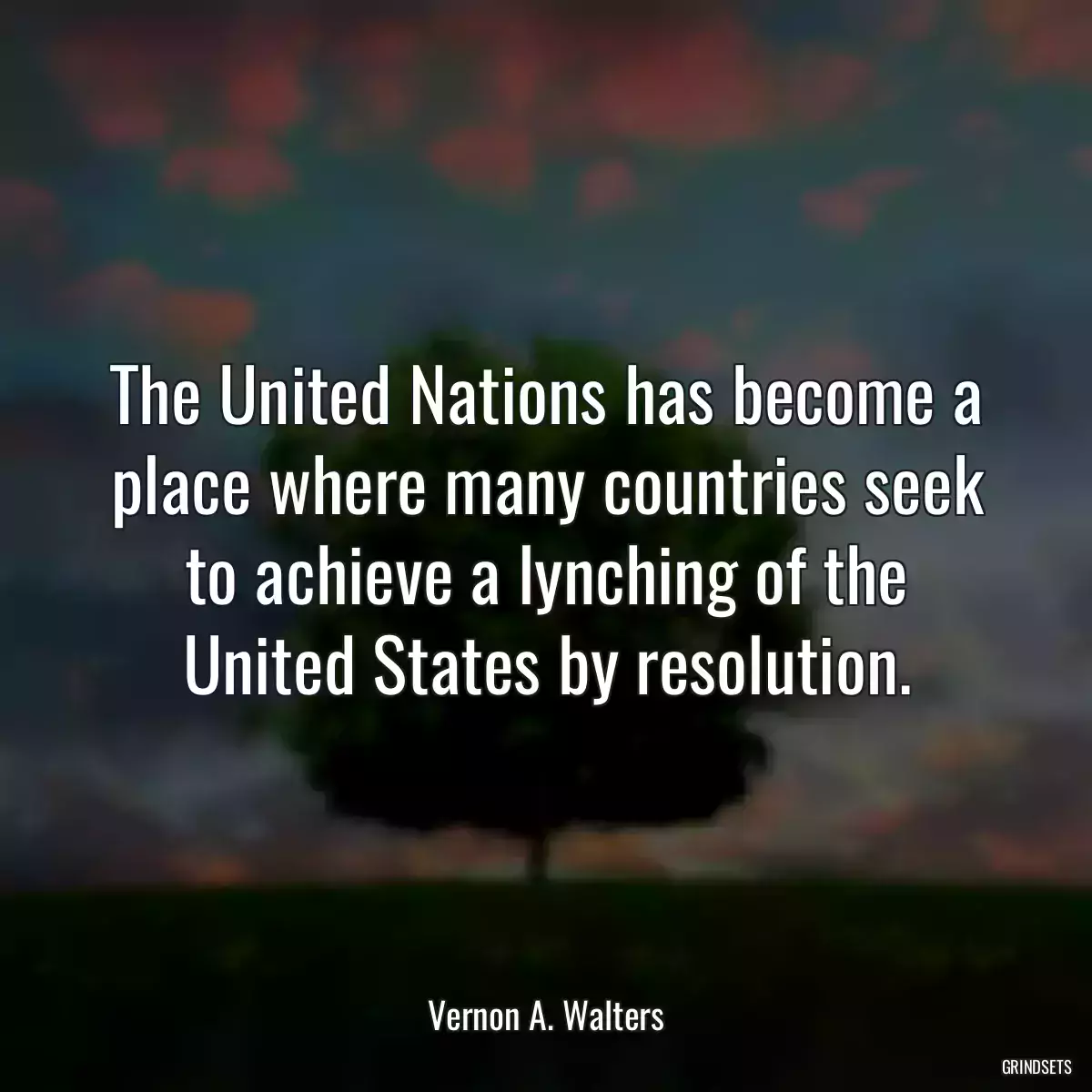 The United Nations has become a place where many countries seek to achieve a lynching of the United States by resolution.