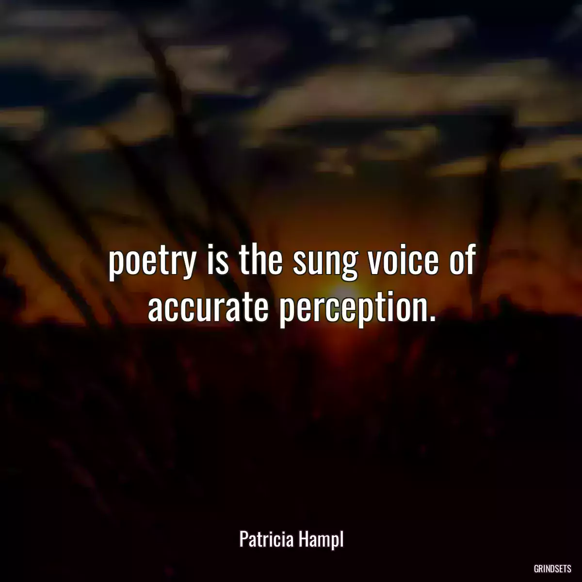 poetry is the sung voice of accurate perception.