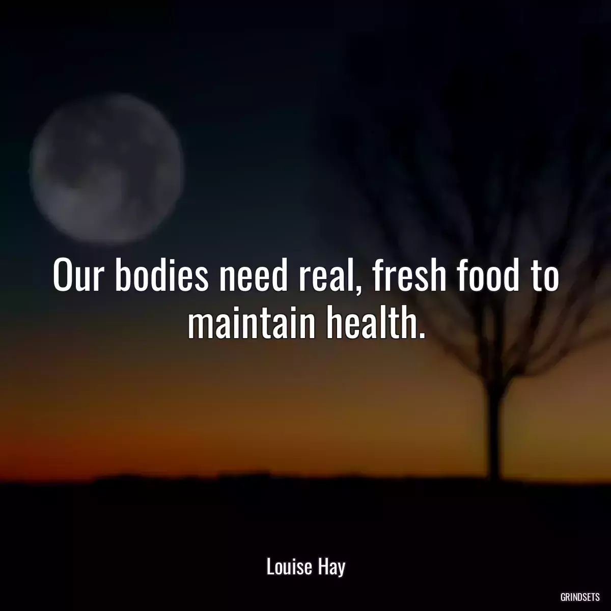 Our bodies need real, fresh food to maintain health.