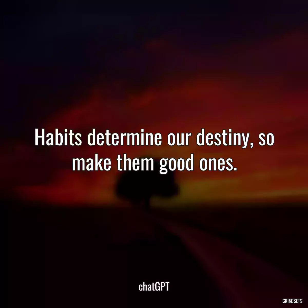 Habits determine our destiny, so make them good ones.
