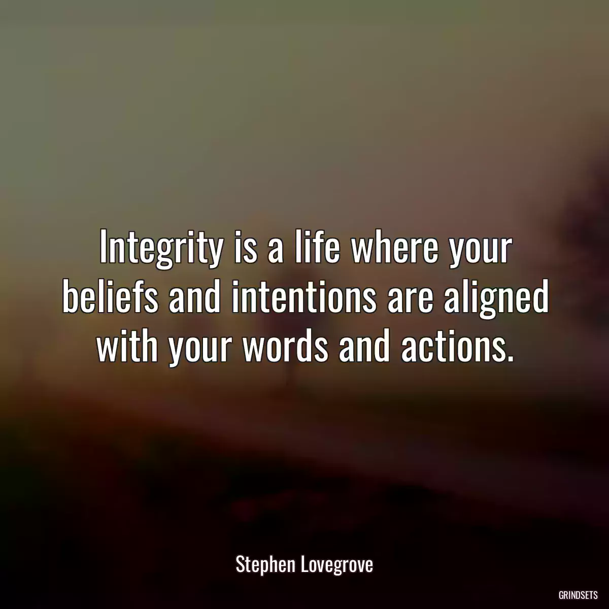 Integrity is a life where your beliefs and intentions are aligned with your words and actions.