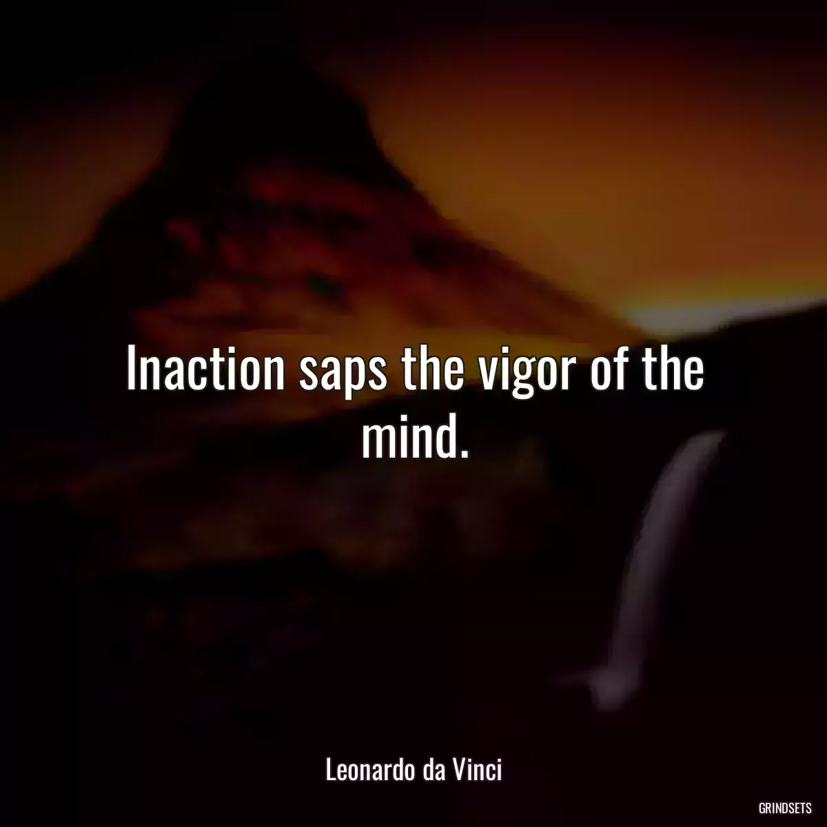 Inaction saps the vigor of the mind.