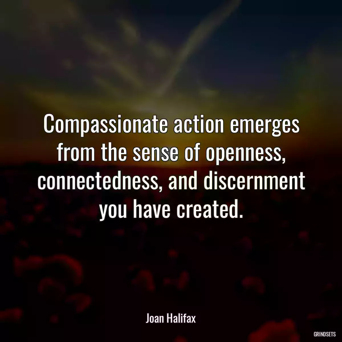 Compassionate action emerges from the sense of openness, connectedness, and discernment you have created.