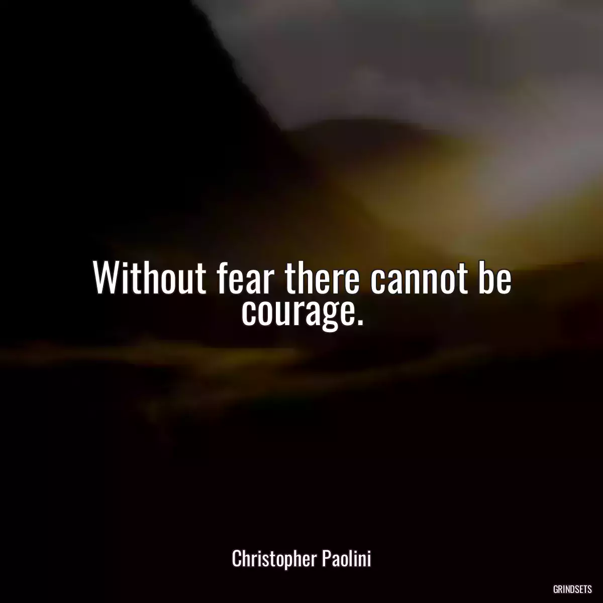 Without fear there cannot be courage.