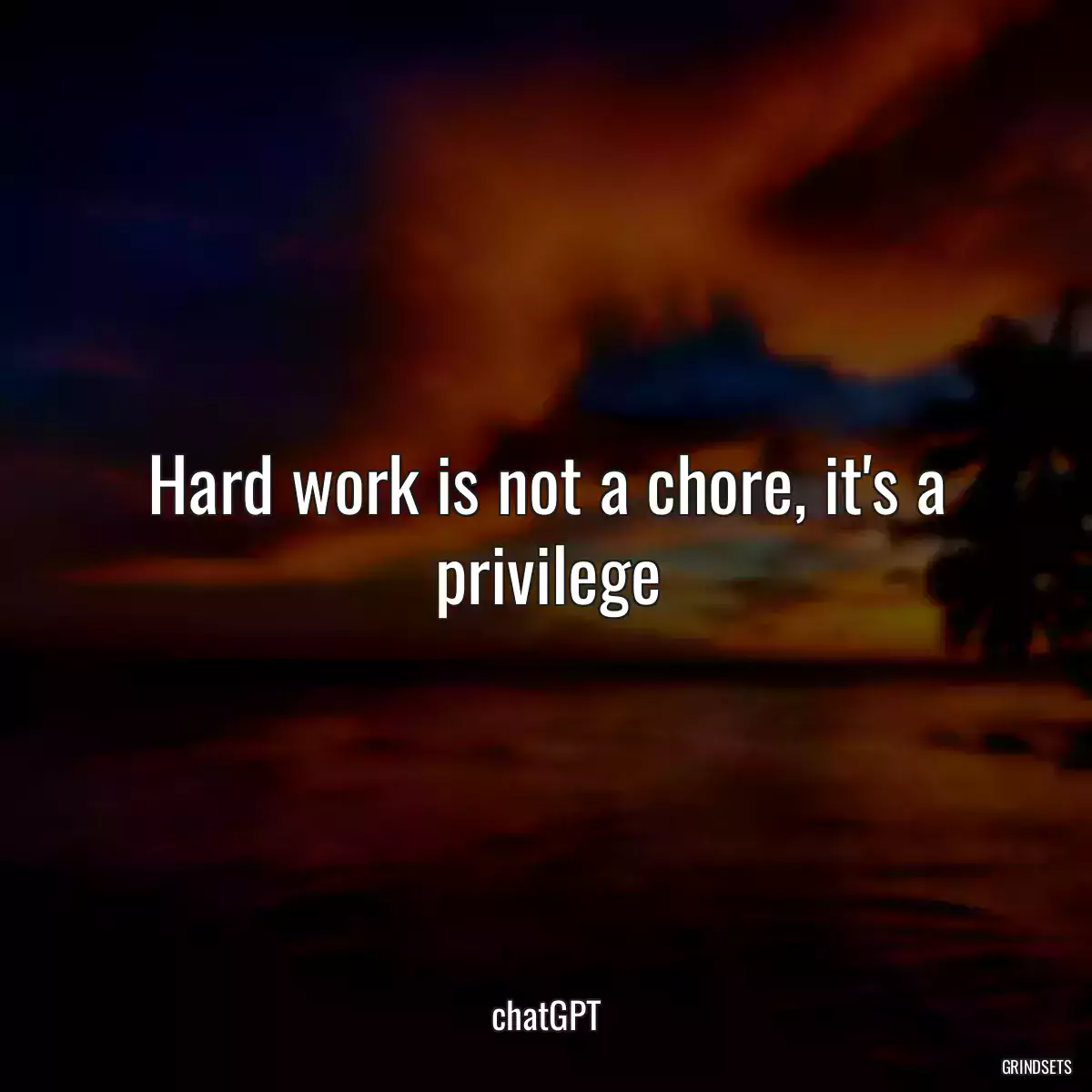 Hard work is not a chore, it\'s a privilege