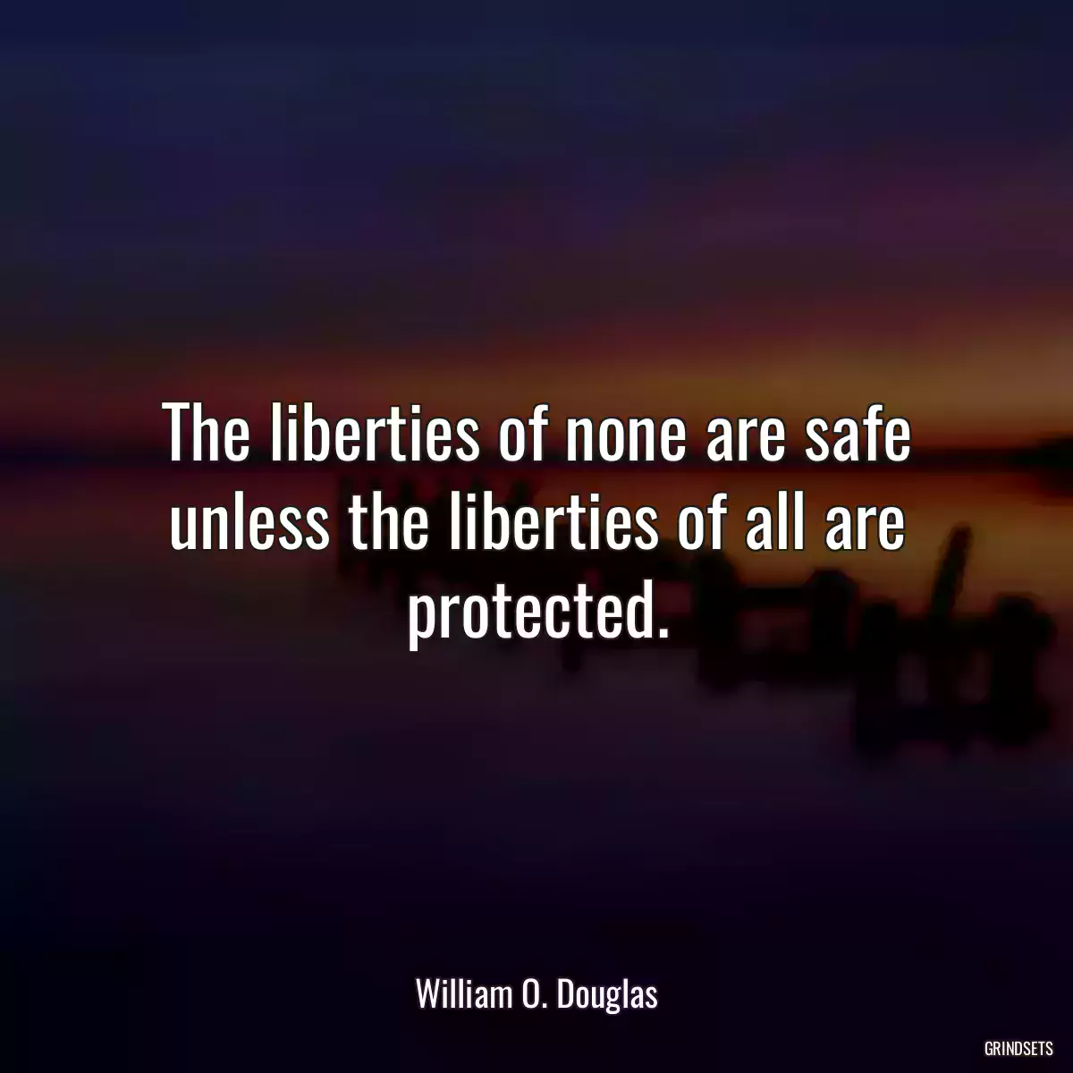 The liberties of none are safe unless the liberties of all are protected.