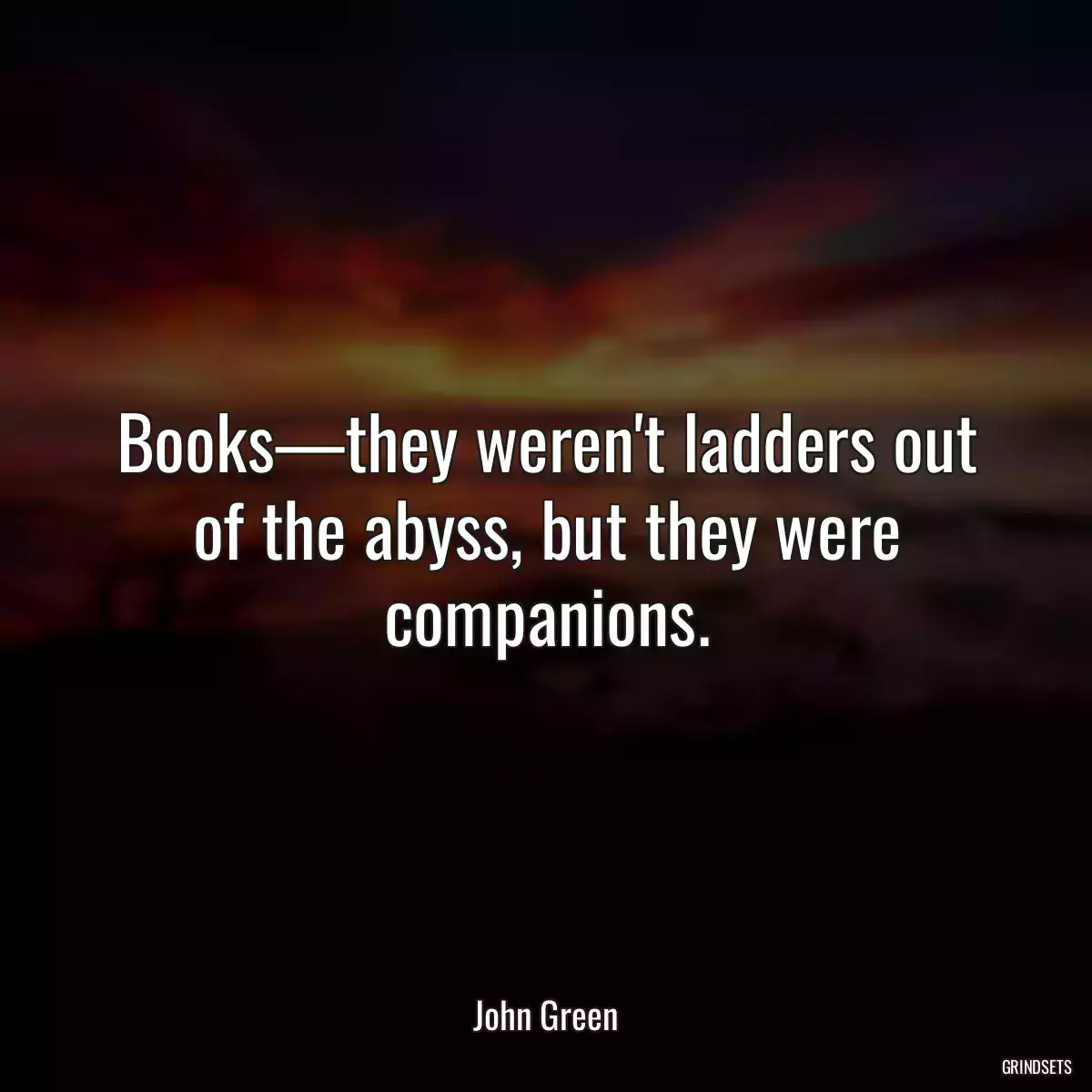 Books—they weren\'t ladders out of the abyss, but they were companions.