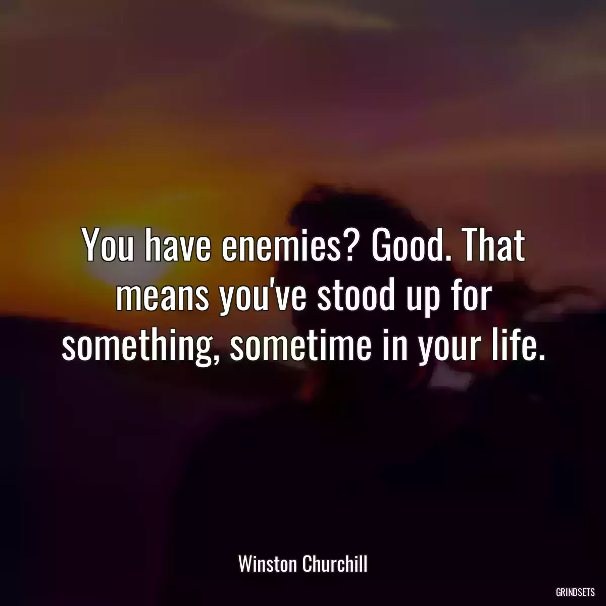 You have enemies? Good. That means you\'ve stood up for something, sometime in your life.
