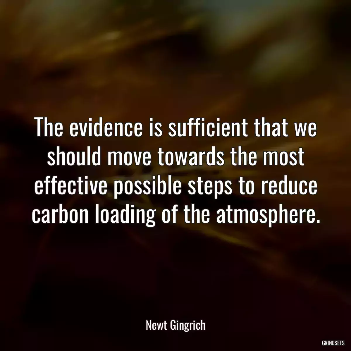 The evidence is sufficient that we should move towards the most effective possible steps to reduce carbon loading of the atmosphere.