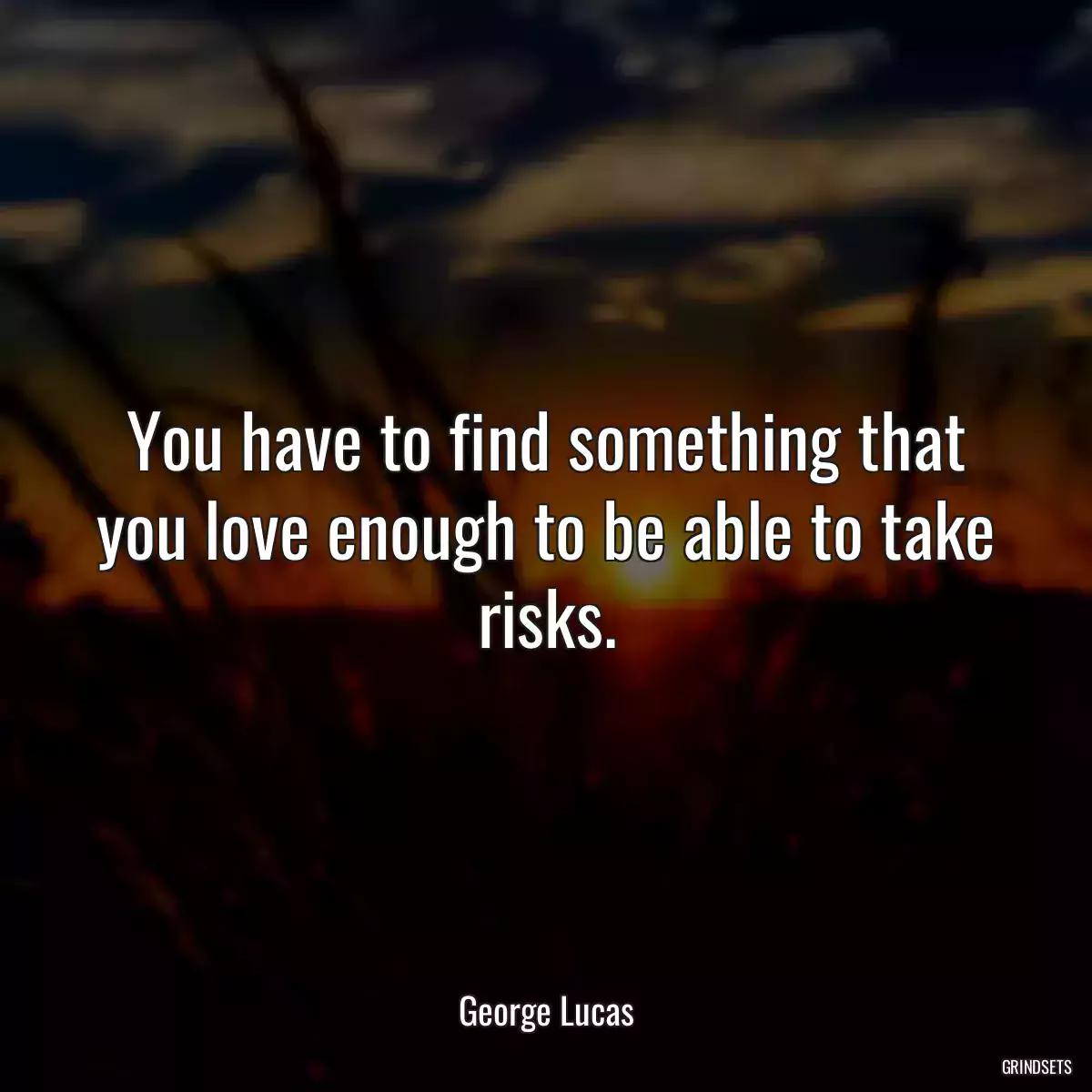 You have to find something that you love enough to be able to take risks.