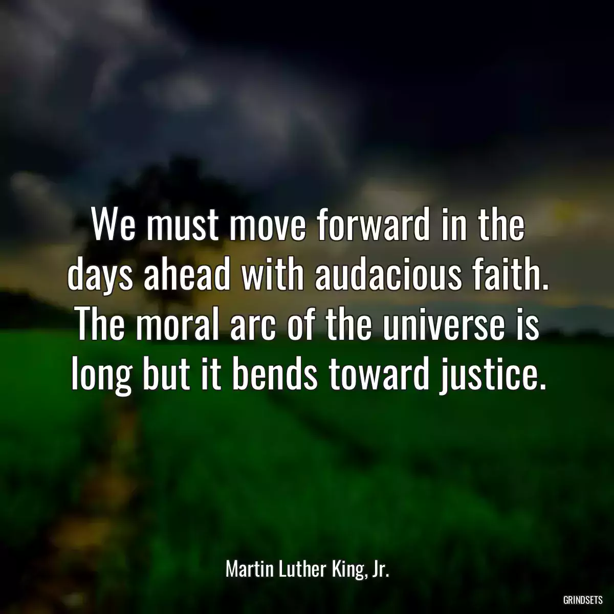 We must move forward in the days ahead with audacious faith. The moral arc of the universe is long but it bends toward justice.