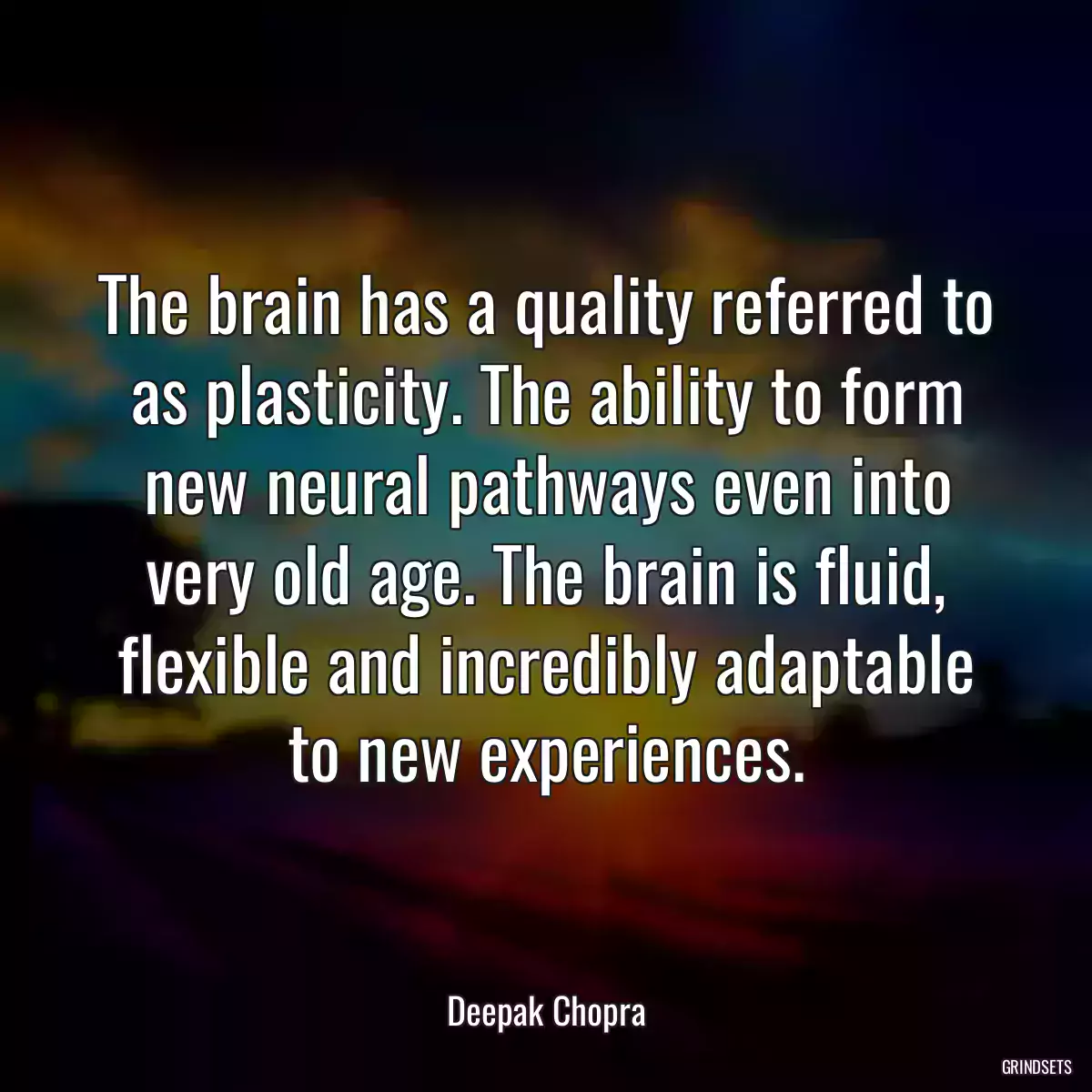 The brain has a quality referred to as plasticity. The ability to form new neural pathways even into very old age. The brain is fluid, flexible and incredibly adaptable to new experiences.