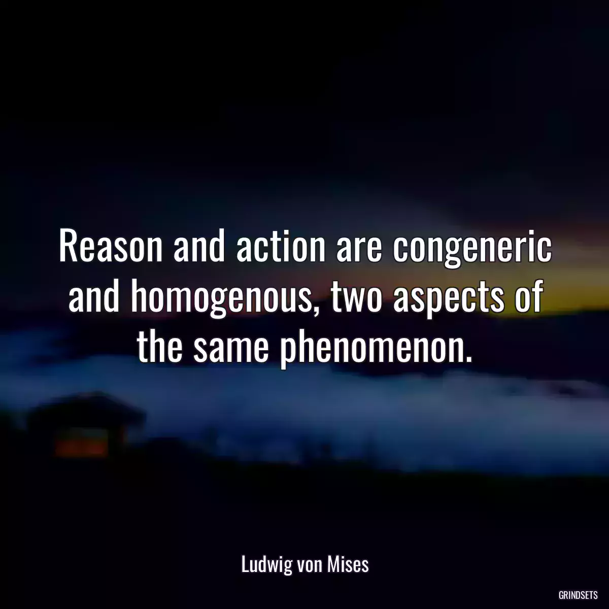 Reason and action are congeneric and homogenous, two aspects of the same phenomenon.