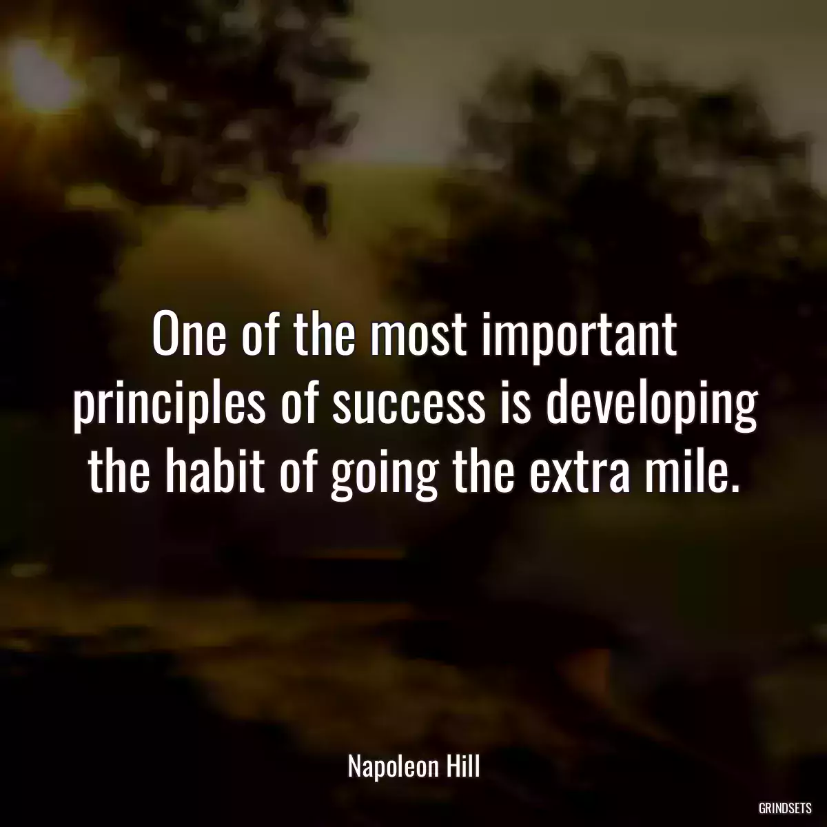 One of the most important principles of success is developing the habit of going the extra mile.