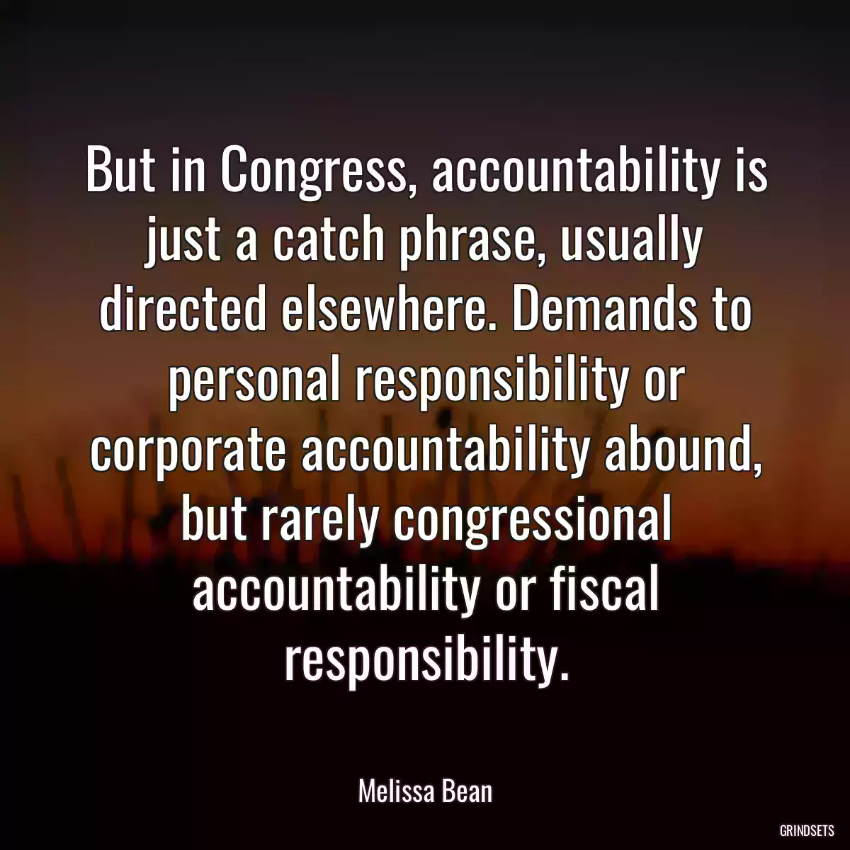 But in Congress, accountability is just a catch phrase, usually directed elsewhere. Demands to personal responsibility or corporate accountability abound, but rarely congressional accountability or fiscal responsibility.