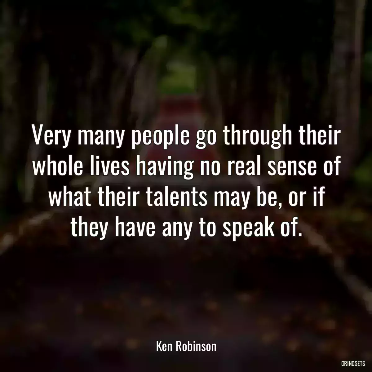 Very many people go through their whole lives having no real sense of what their talents may be, or if they have any to speak of.