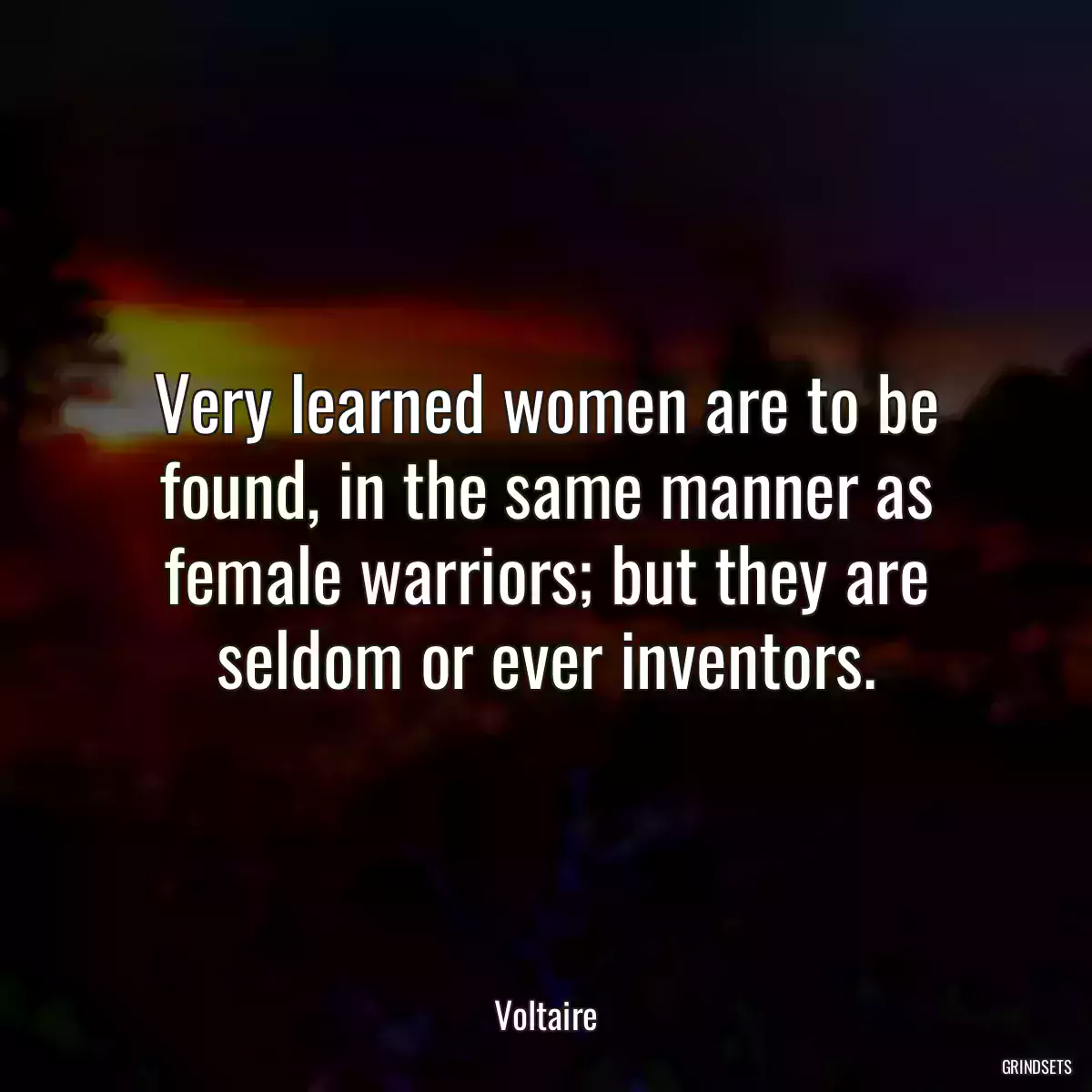 Very learned women are to be found, in the same manner as female warriors; but they are seldom or ever inventors.