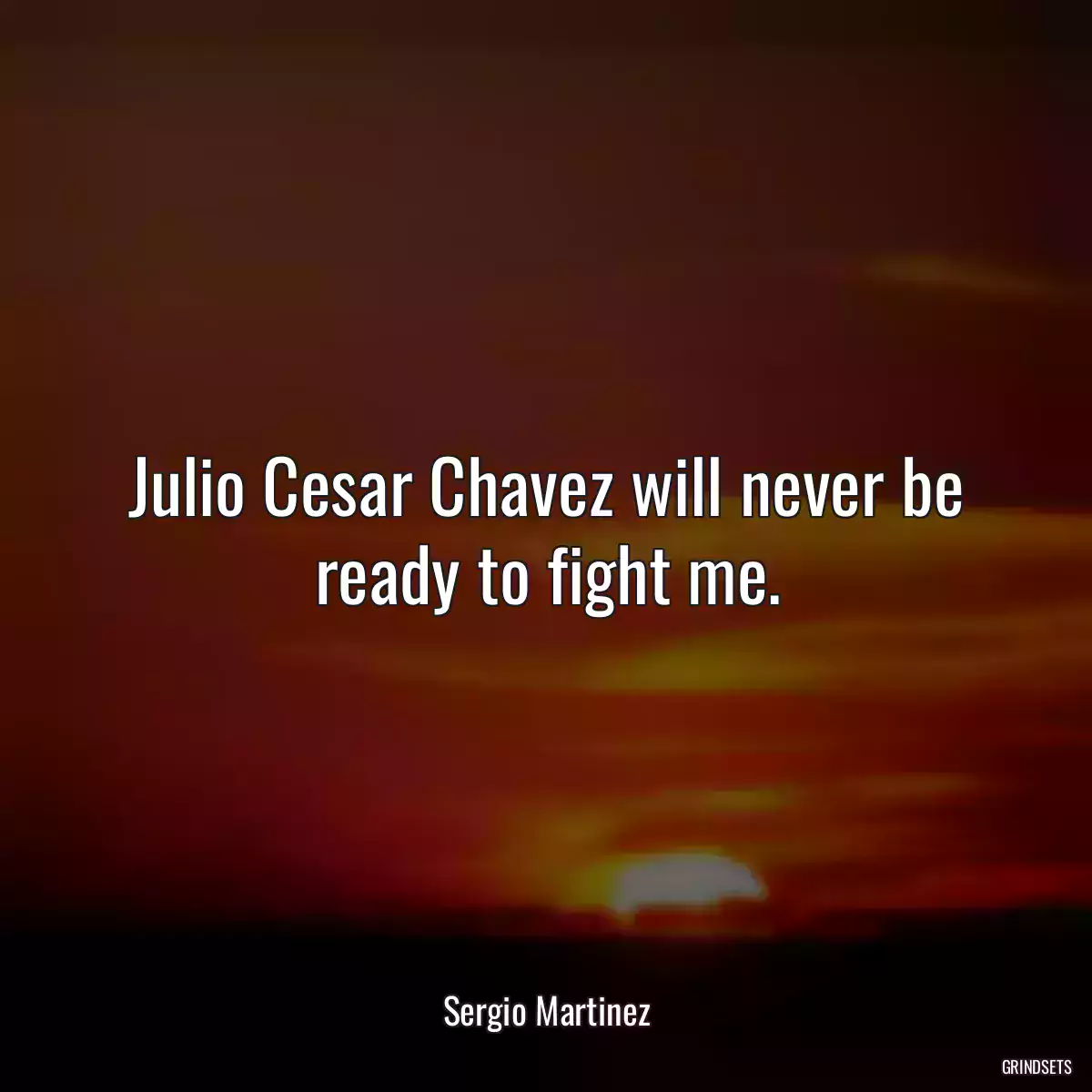 Julio Cesar Chavez will never be ready to fight me.