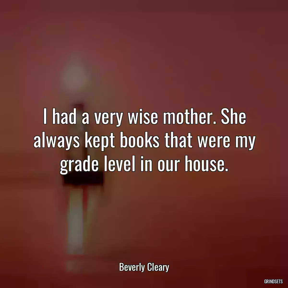 I had a very wise mother. She always kept books that were my grade level in our house.