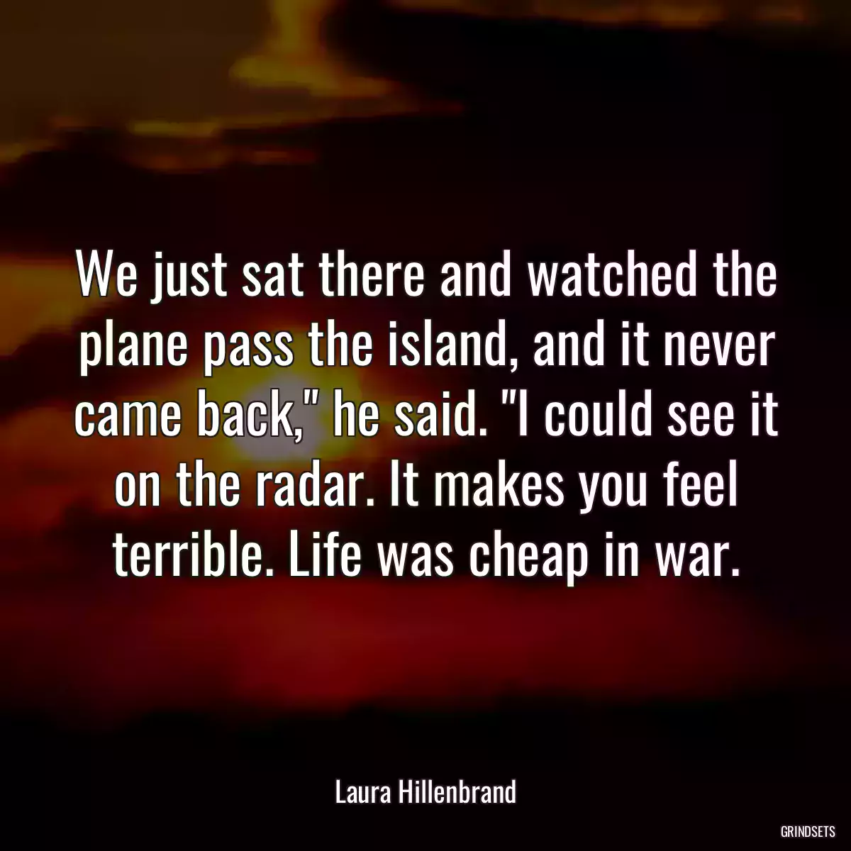 We just sat there and watched the plane pass the island, and it never came back,\