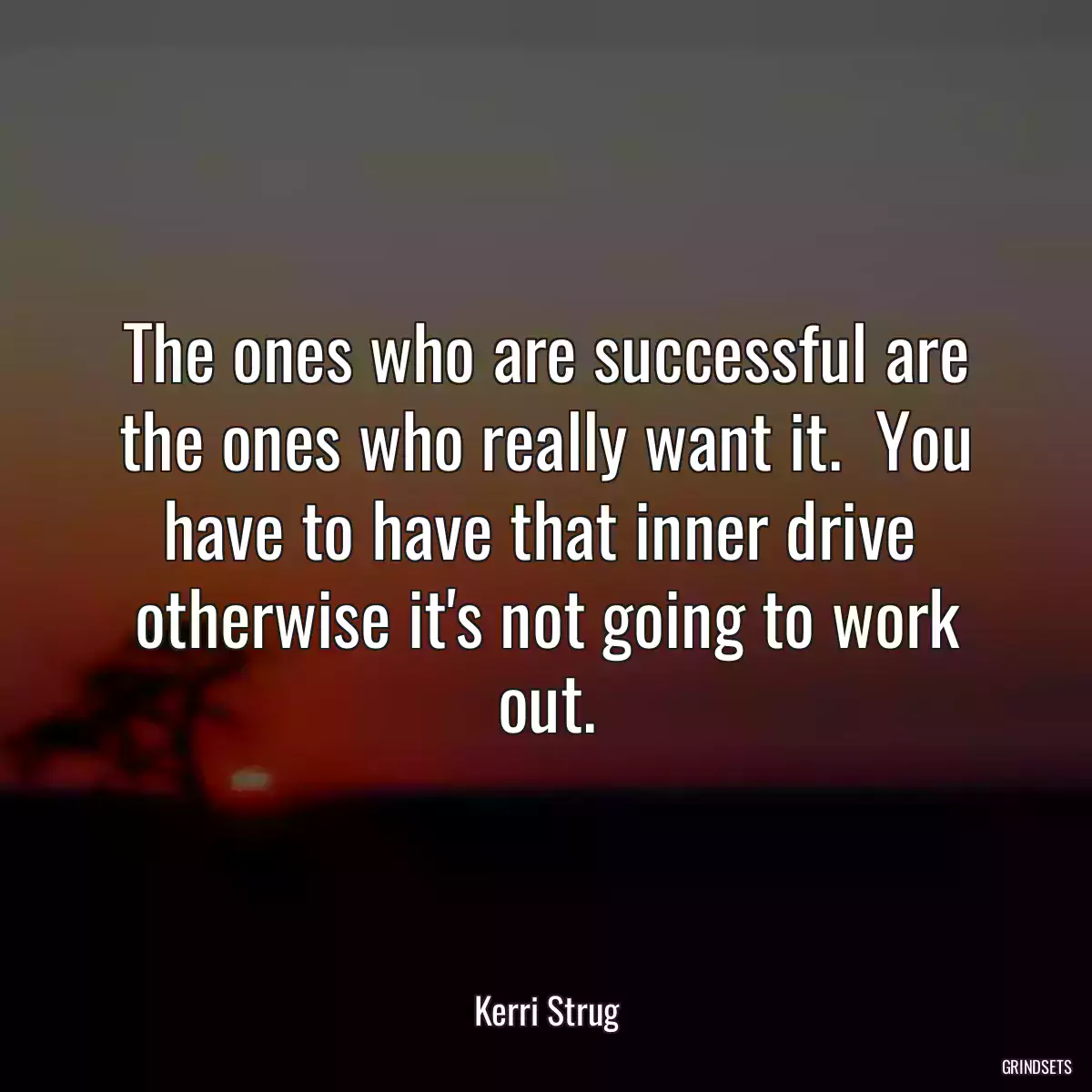 The ones who are successful are the ones who really want it.  You have to have that inner drive  otherwise it\'s not going to work out.