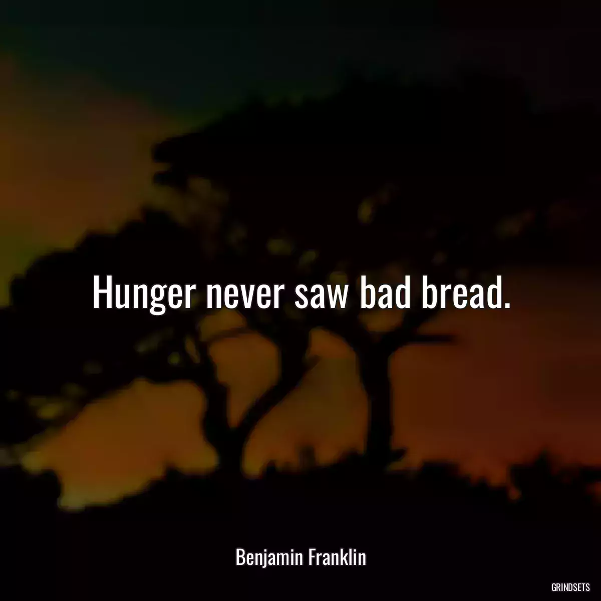 Hunger never saw bad bread.