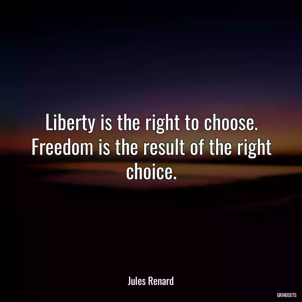 Liberty is the right to choose. Freedom is the result of the right choice.