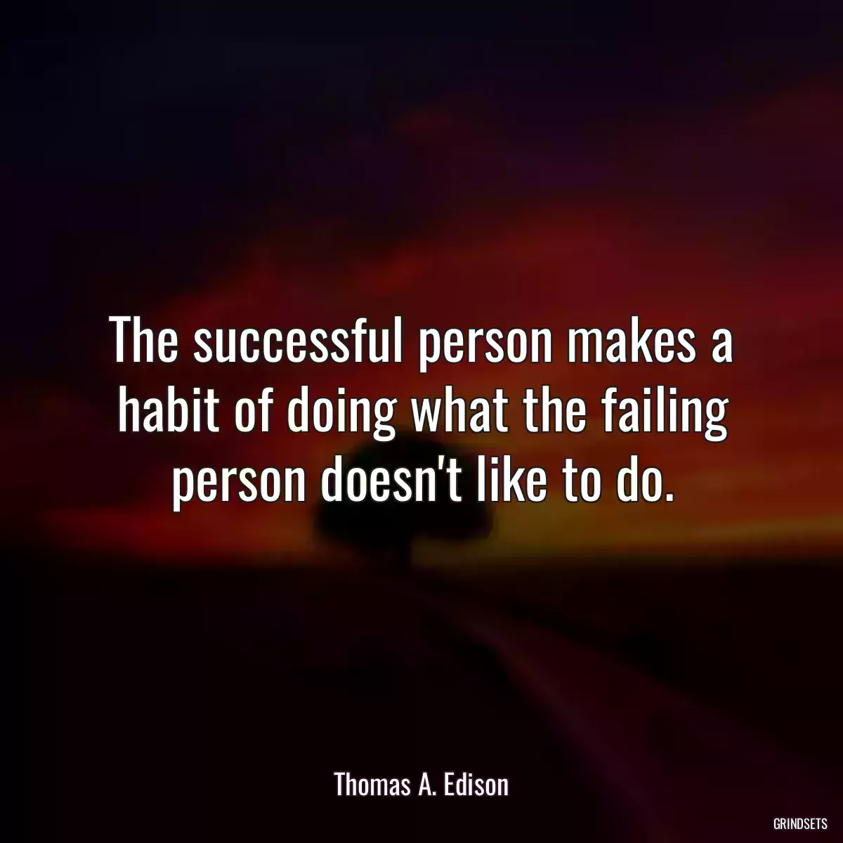 The successful person makes a habit of doing what the failing person doesn\'t like to do.