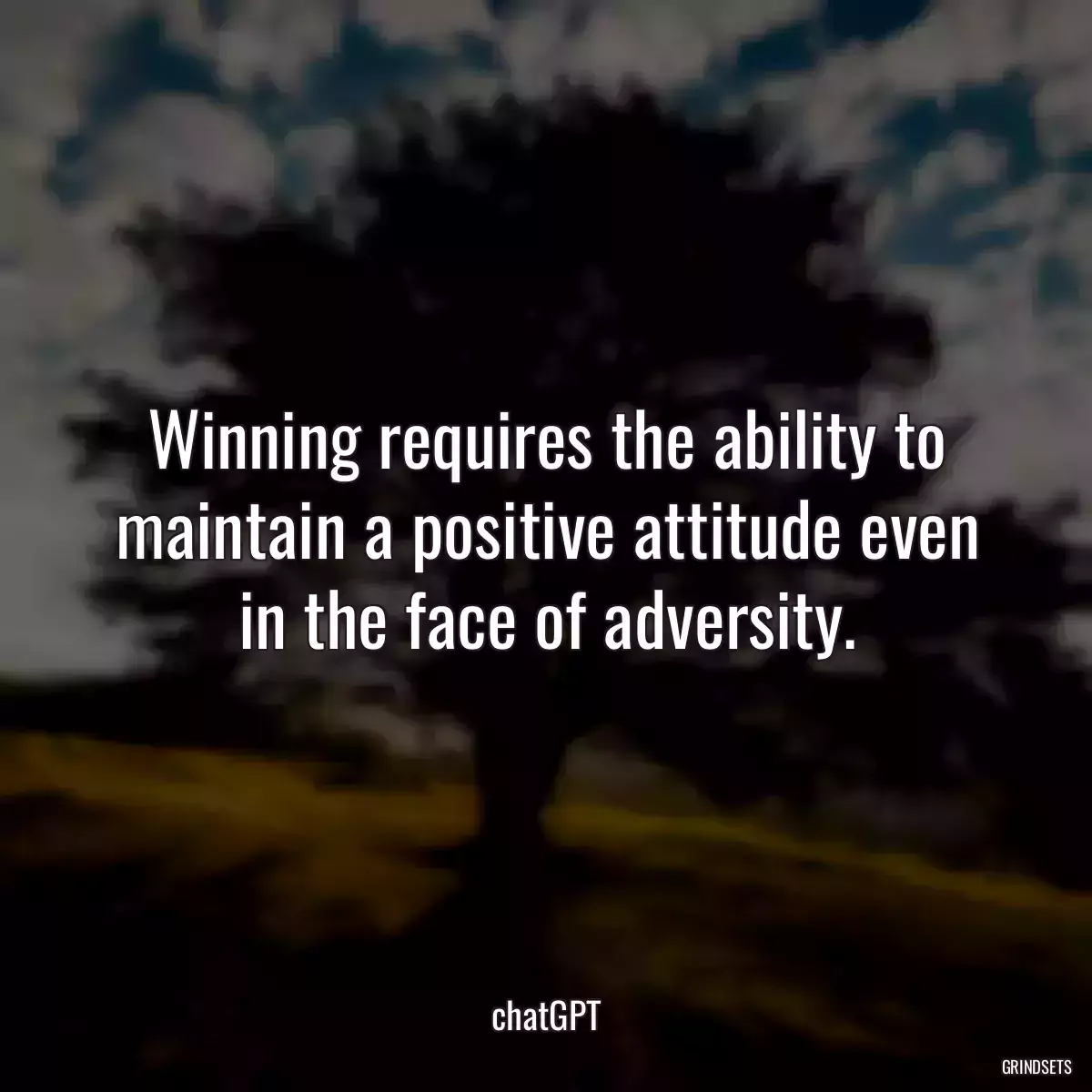 Winning requires the ability to maintain a positive attitude even in the face of adversity.