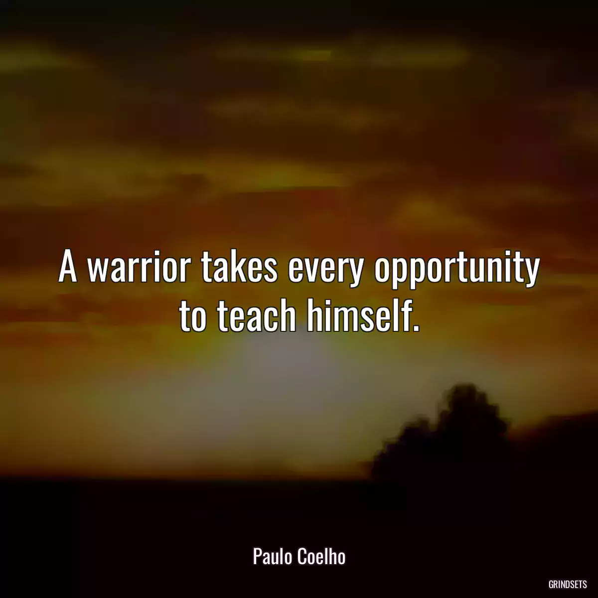 A warrior takes every opportunity to teach himself.