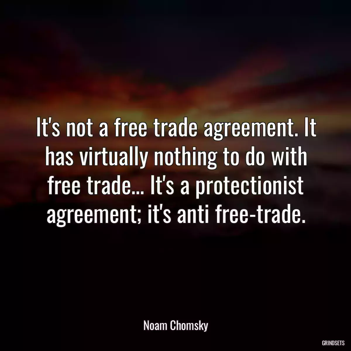 It\'s not a free trade agreement. It has virtually nothing to do with free trade... It\'s a protectionist agreement; it\'s anti free-trade.