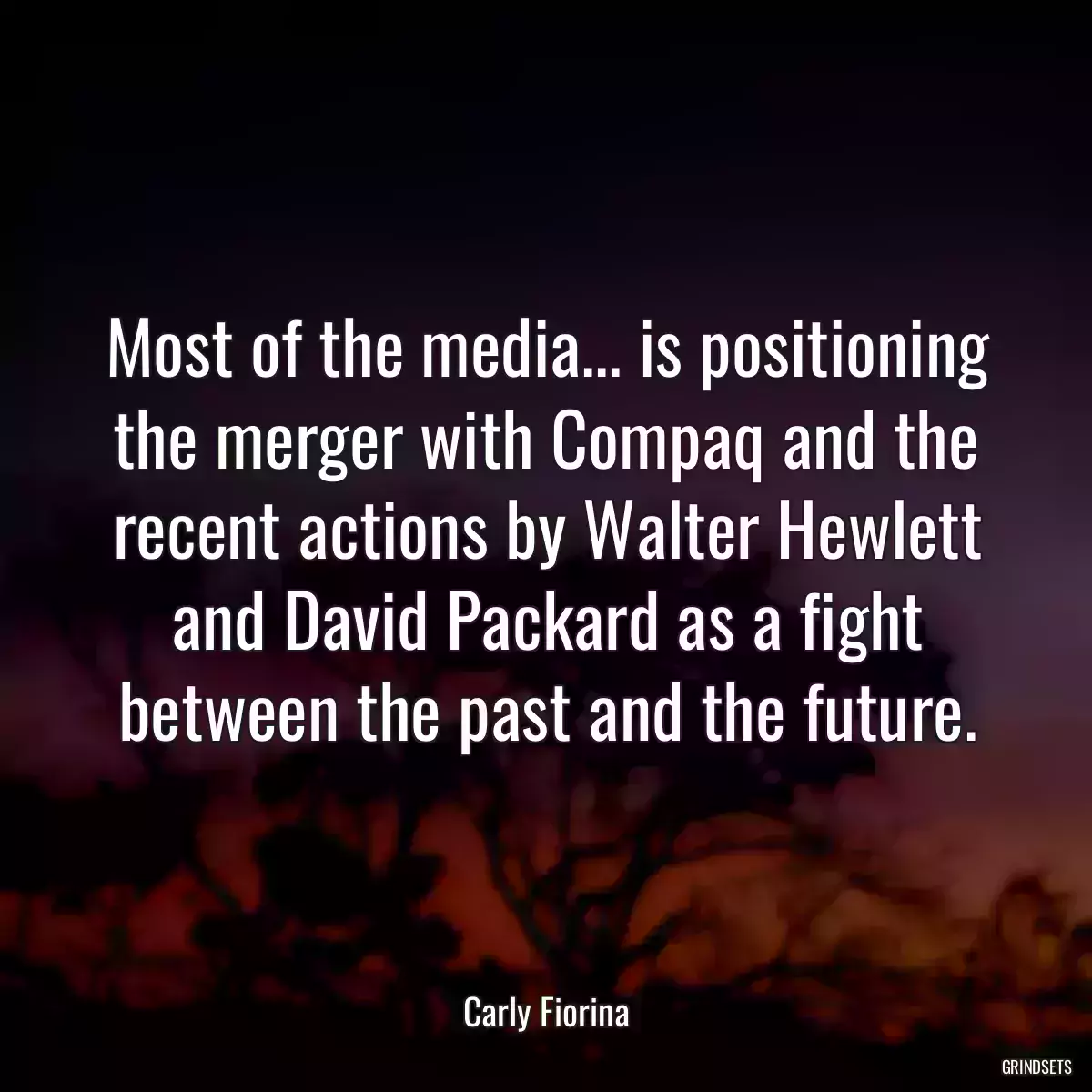 Most of the media... is positioning the merger with Compaq and the recent actions by Walter Hewlett and David Packard as a fight between the past and the future.