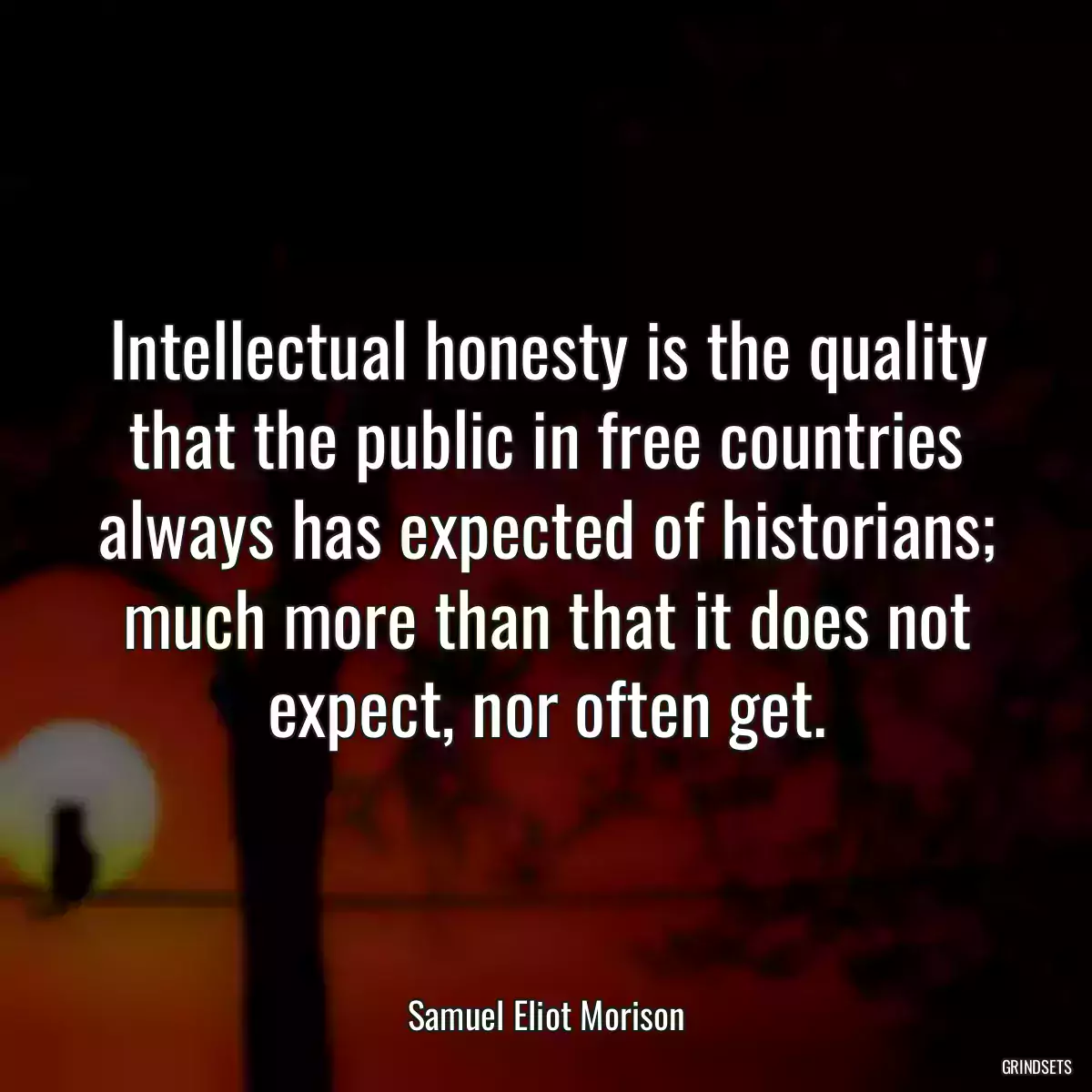 Intellectual honesty is the quality that the public in free countries always has expected of historians; much more than that it does not expect, nor often get.