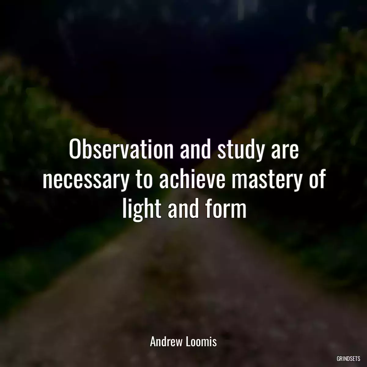 Observation and study are necessary to achieve mastery of light and form