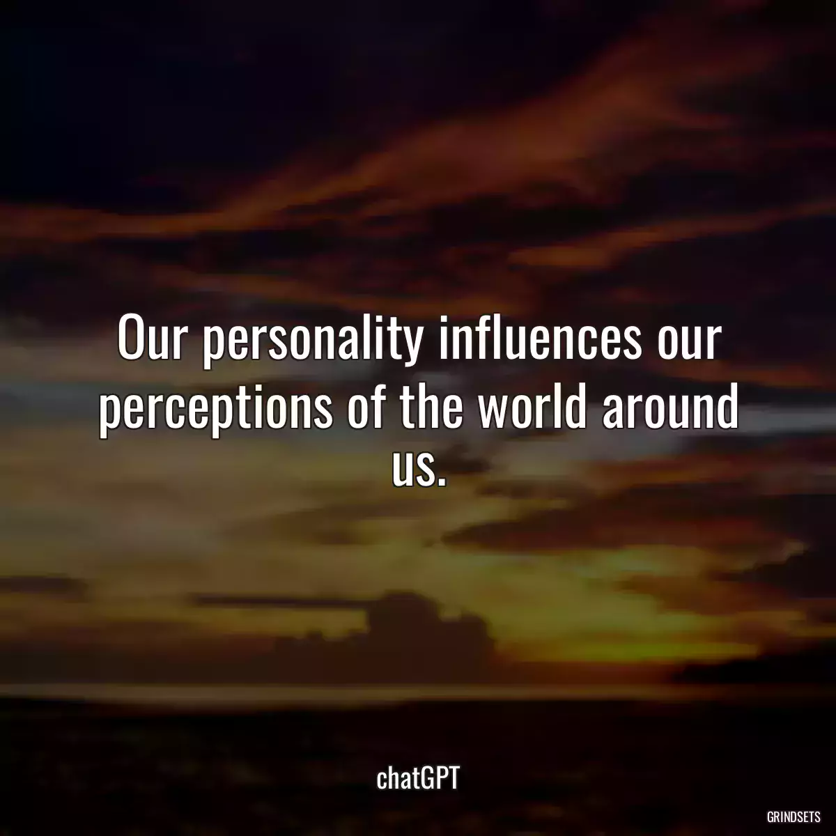 Our personality influences our perceptions of the world around us.