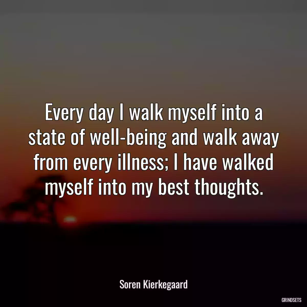 Every day I walk myself into a state of well-being and walk away from every illness; I have walked myself into my best thoughts.